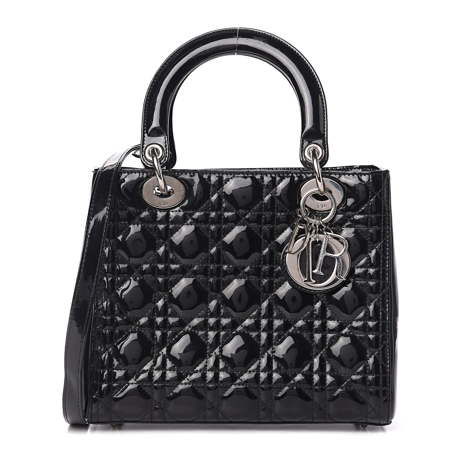 Christian Dior Patent Cannage Medium Lady Dior Black 1 of 11