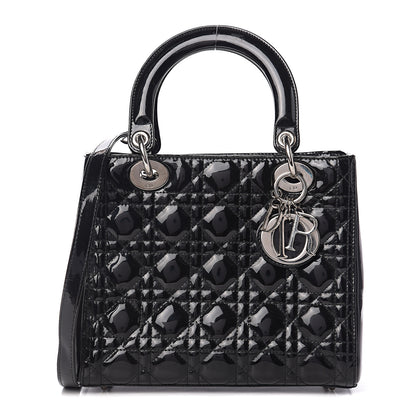 Christian Dior Patent Cannage Medium Lady Dior Black 1 of 11