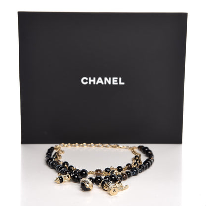 Chanel Multi Strand CC Short Necklace Black Gold 5 of 5