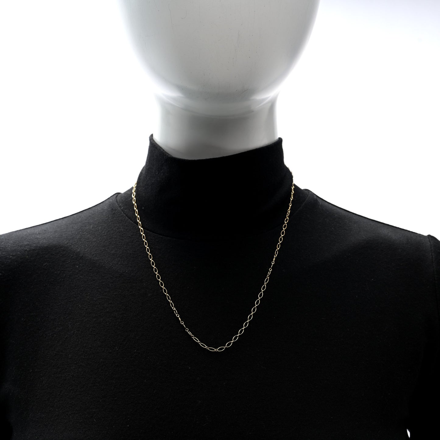 18K Yellow Gold Oval Link Chain Necklace 20"
