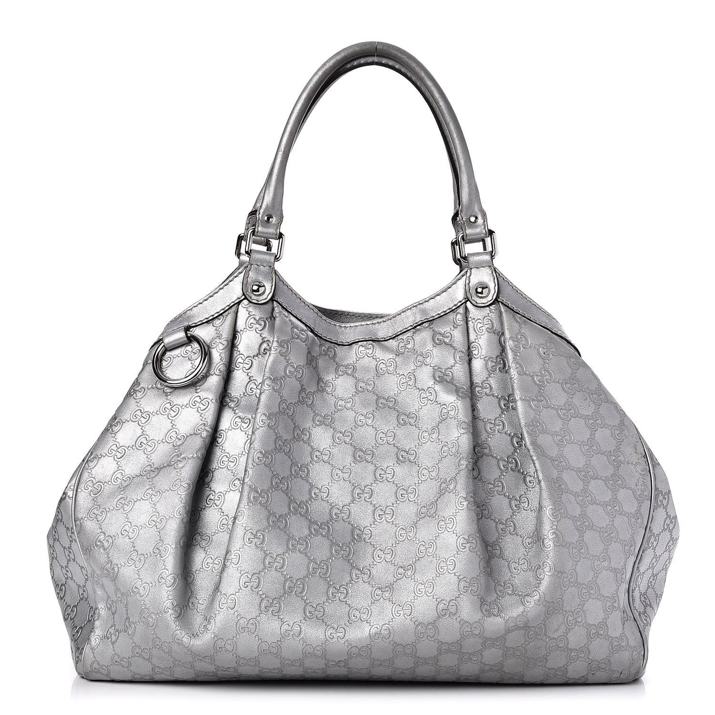 Guccissima Large Sukey Tote Silver