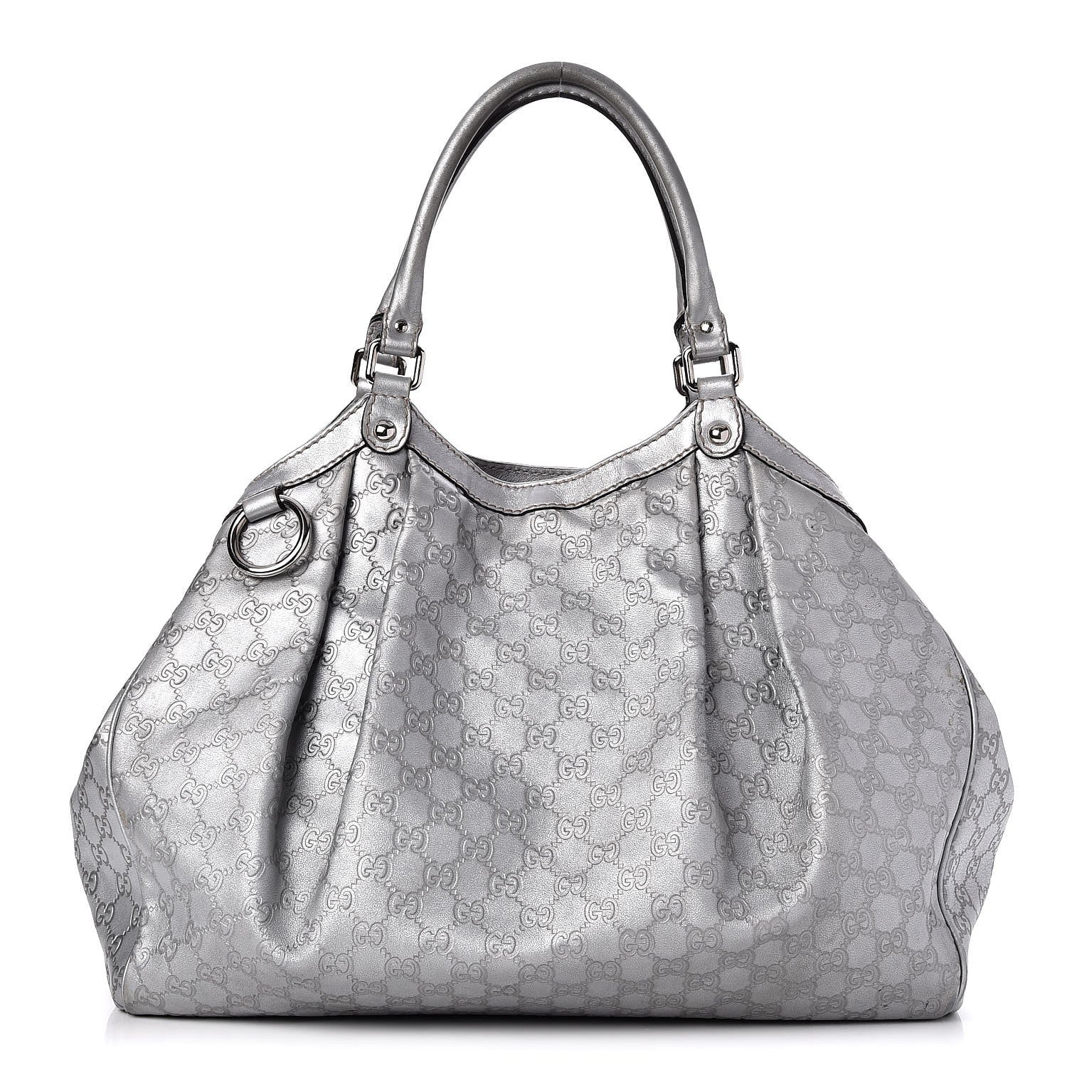 Gucci Guccissima Large Sukey Tote Silver 1 of 9