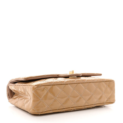 Chanel Patent Distressed Calfskin Quilted 2.55 Reissue 225 Flap Beige 4 of 13