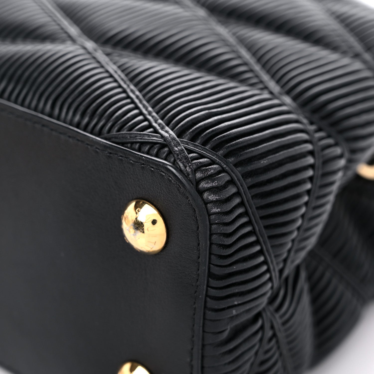 Louis Vuitton Calfskin Pleated Capucines BB Black 8 of 12