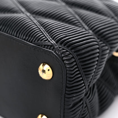 Louis Vuitton Calfskin Pleated Capucines BB Black 8 of 12