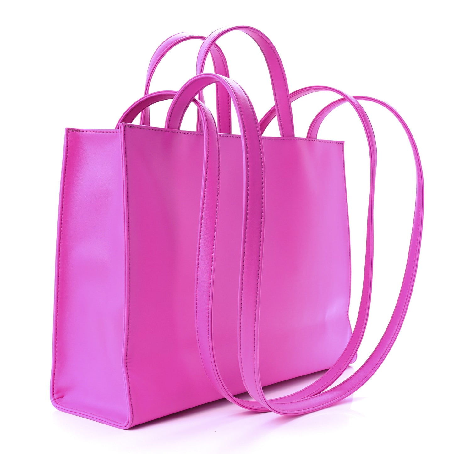 Vegan Leather Medium Shopping Bag Azalea