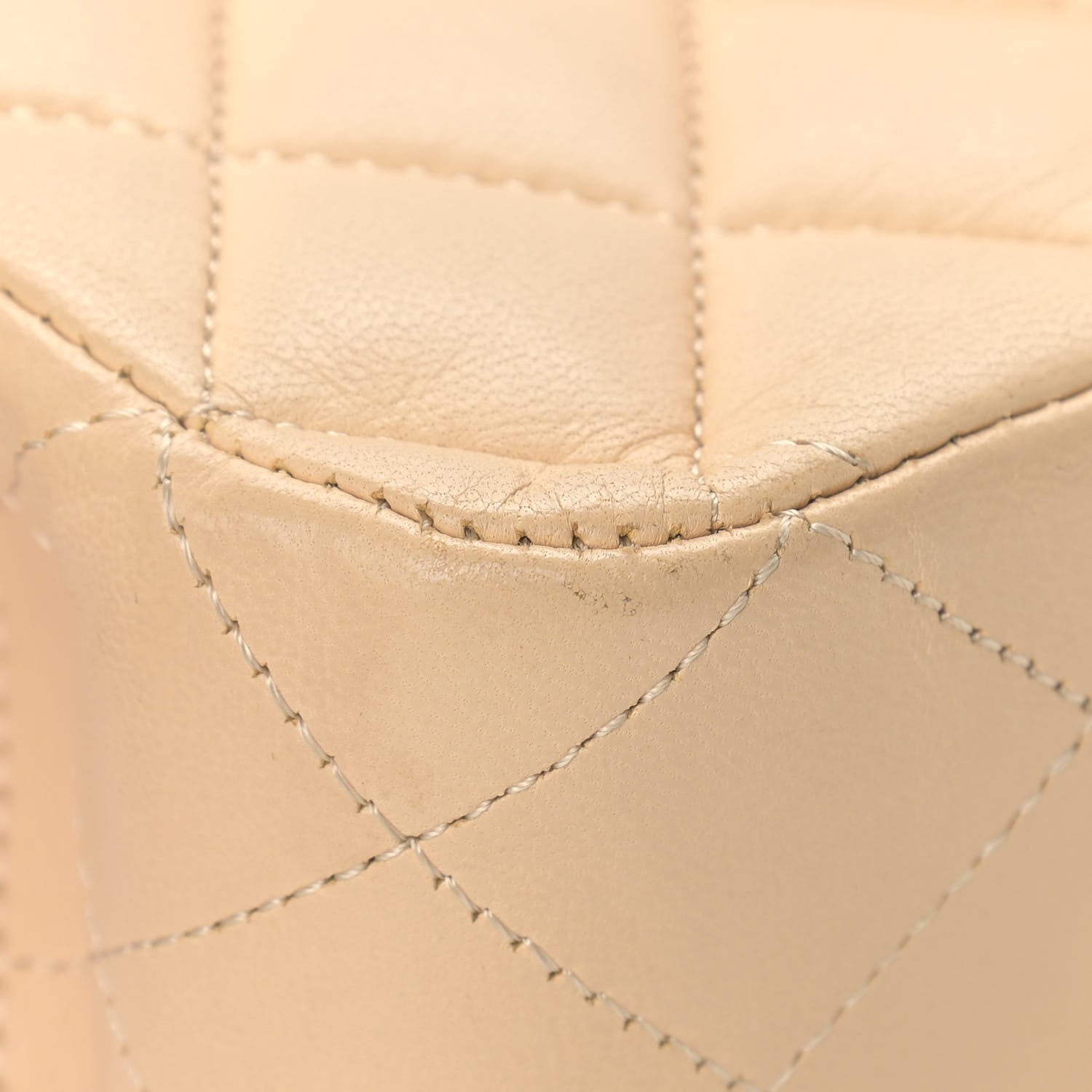 Chanel Lambskin Quilted Medium Double Flap Beige 9 of 18