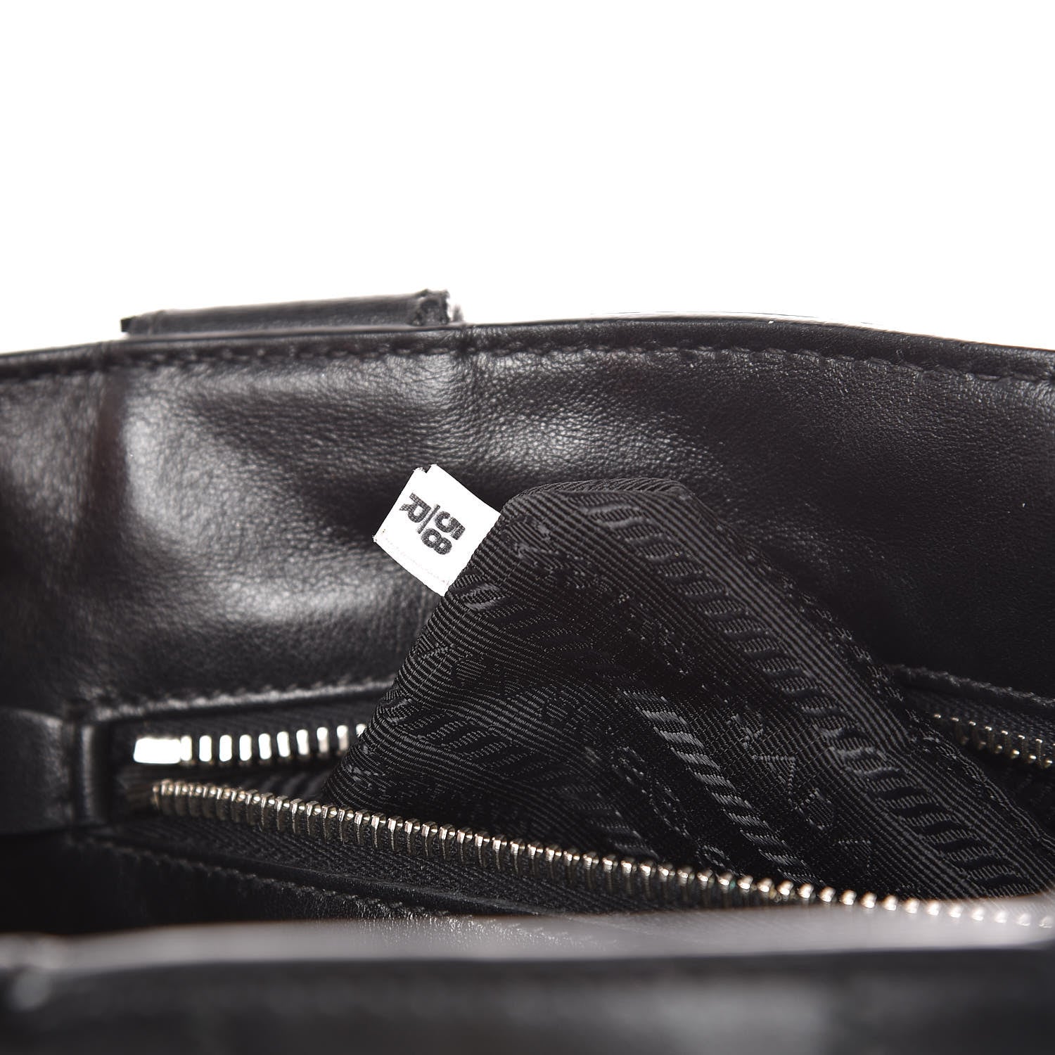 Prada Nappa Vertical Stitched Tote Black 9 of 14