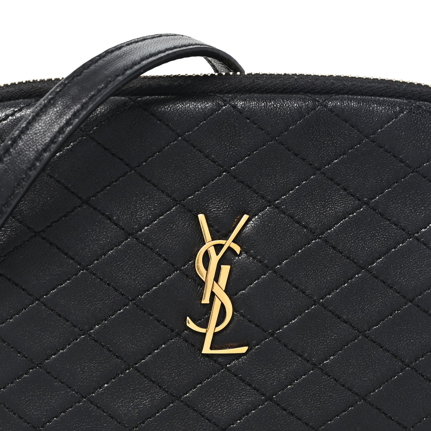 Saint Laurent Lambskin Quilted Gaby Zipped Pouch Black 7 of 10