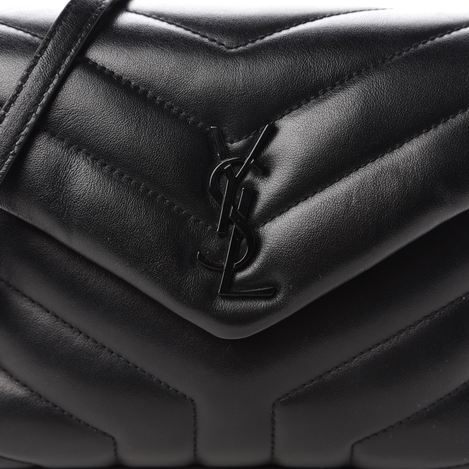 Saint Laurent Calfskin Y Quilted Monogram Toy Loulou Crossbody Bag Black 6 of 10