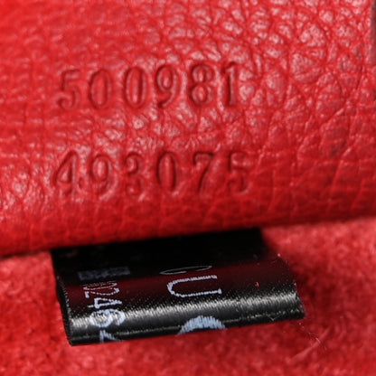 Gucci Pebbled Calfskin Medium Logo Portfolio Clutch Hibiscus Red 7 of 7