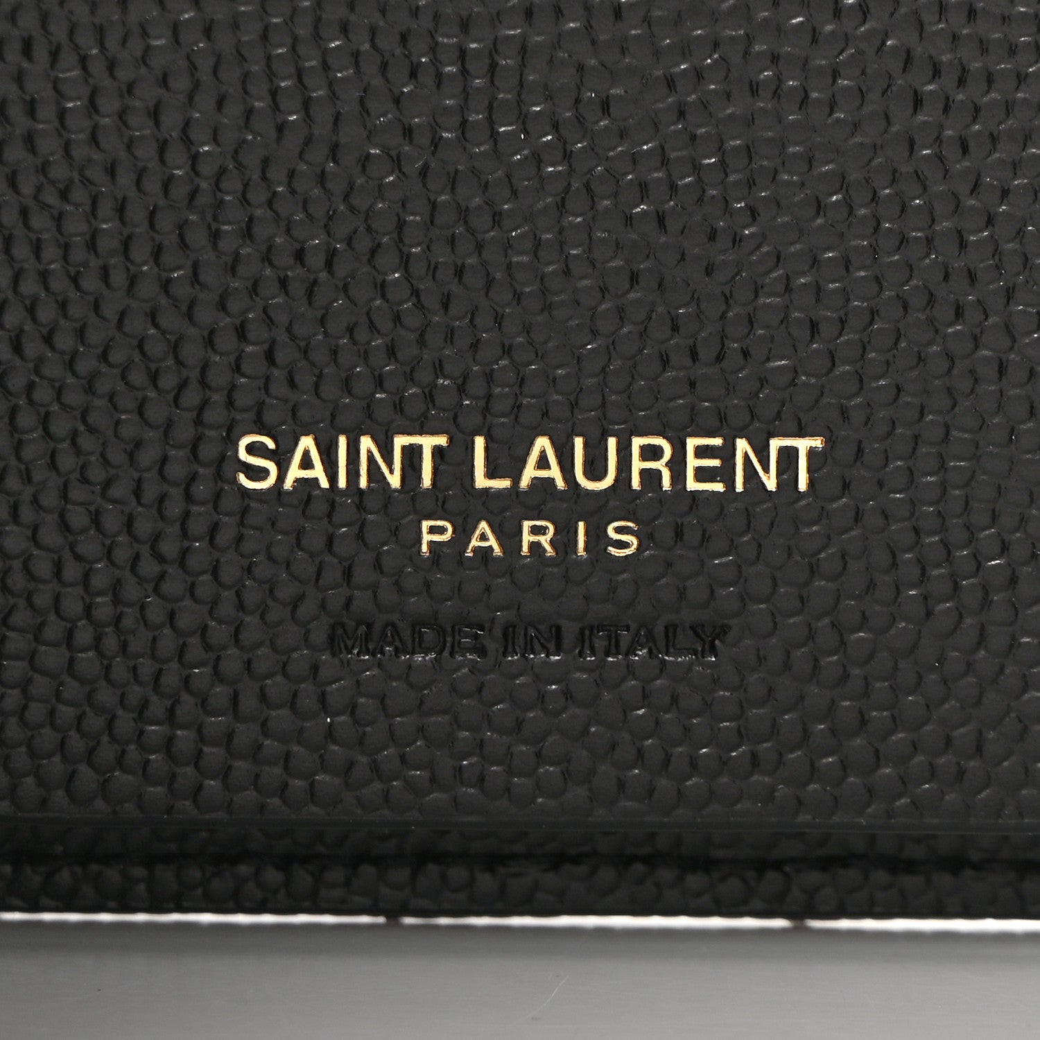 Saint Laurent Grain de Poudre Matelasse Cassandre Monogram Slim Key Case Black 6 of 8