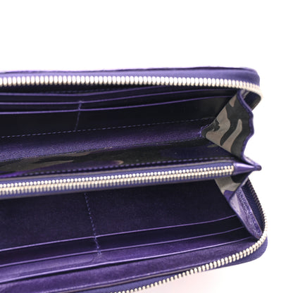 Christian Dior Metallic Lambskin Cannage Anselm Reyle Lady Dior Zip Wallet Purple Orange 5 of 10