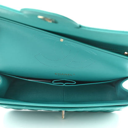 Chanel Caviar Quilted Jumbo Double Flap Turquoise 5 of 11