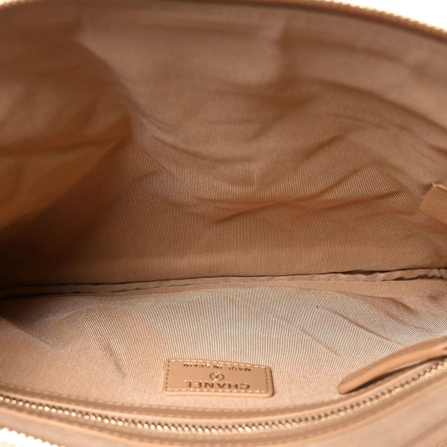 Chanel Lambskin Quilted Medium Boy Cosmetic Case Beige 5 of 8