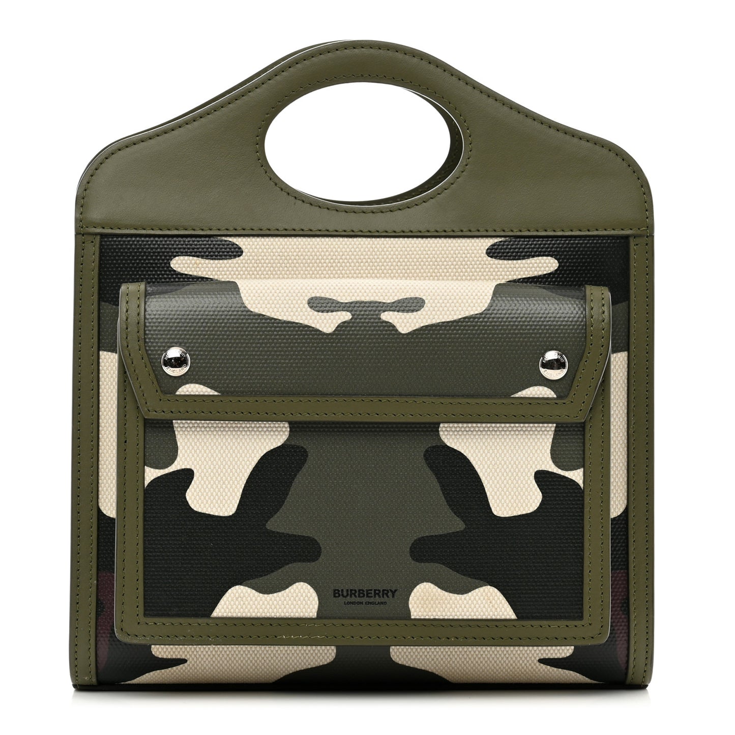 Calfskin Camouflage Mini Pocket Bag Green