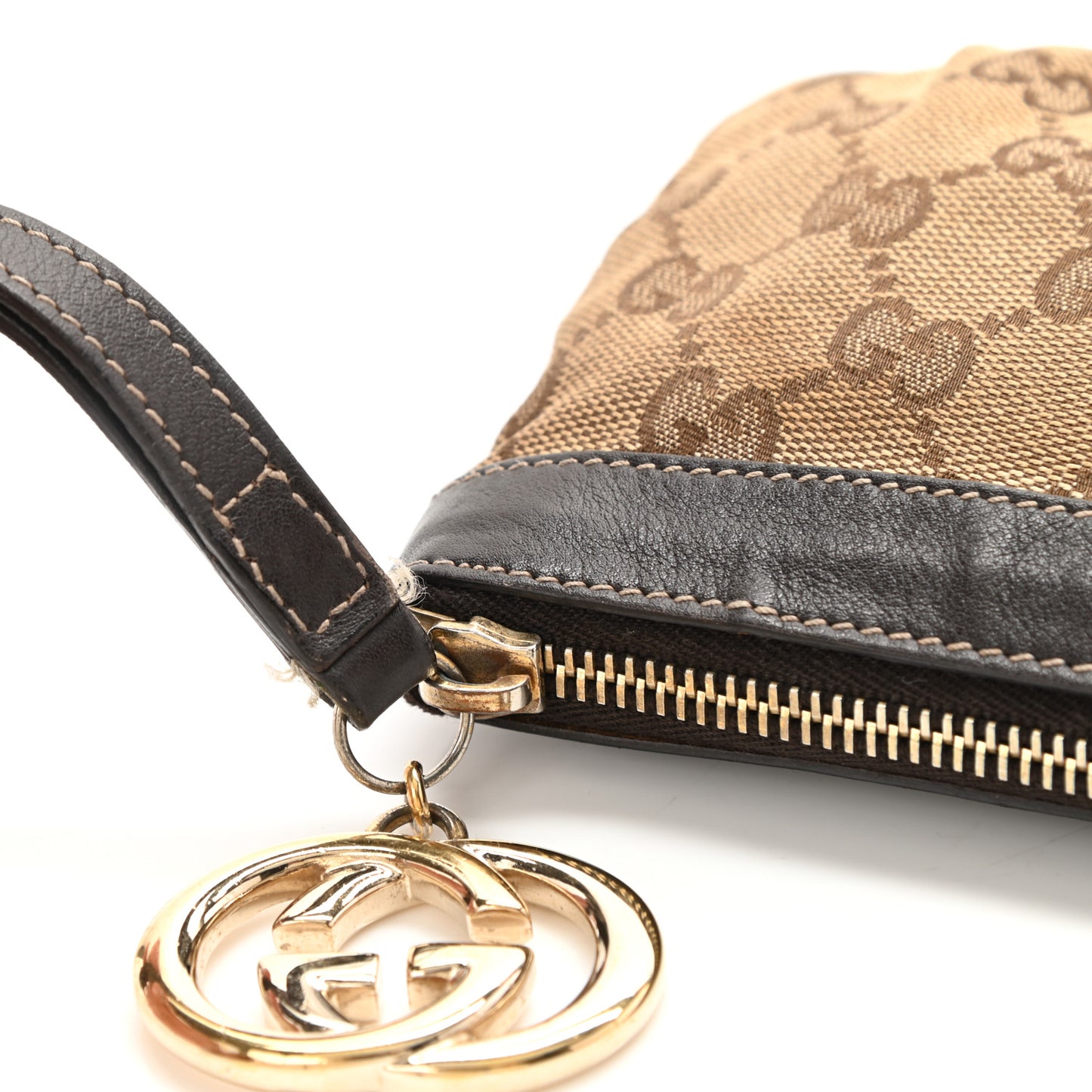 Monogram New Britt Wristlet Beige Ebony Cocoa