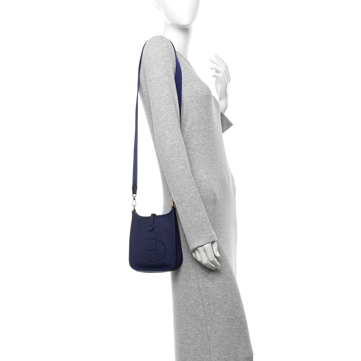Hermes Taurillon Clemence Evelyne TPM Bleu Encre 2 of 11