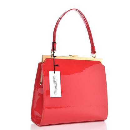 Mansur Gavriel Patent Calfskin Elegant Top Handle Bag Flamma 3 of 6