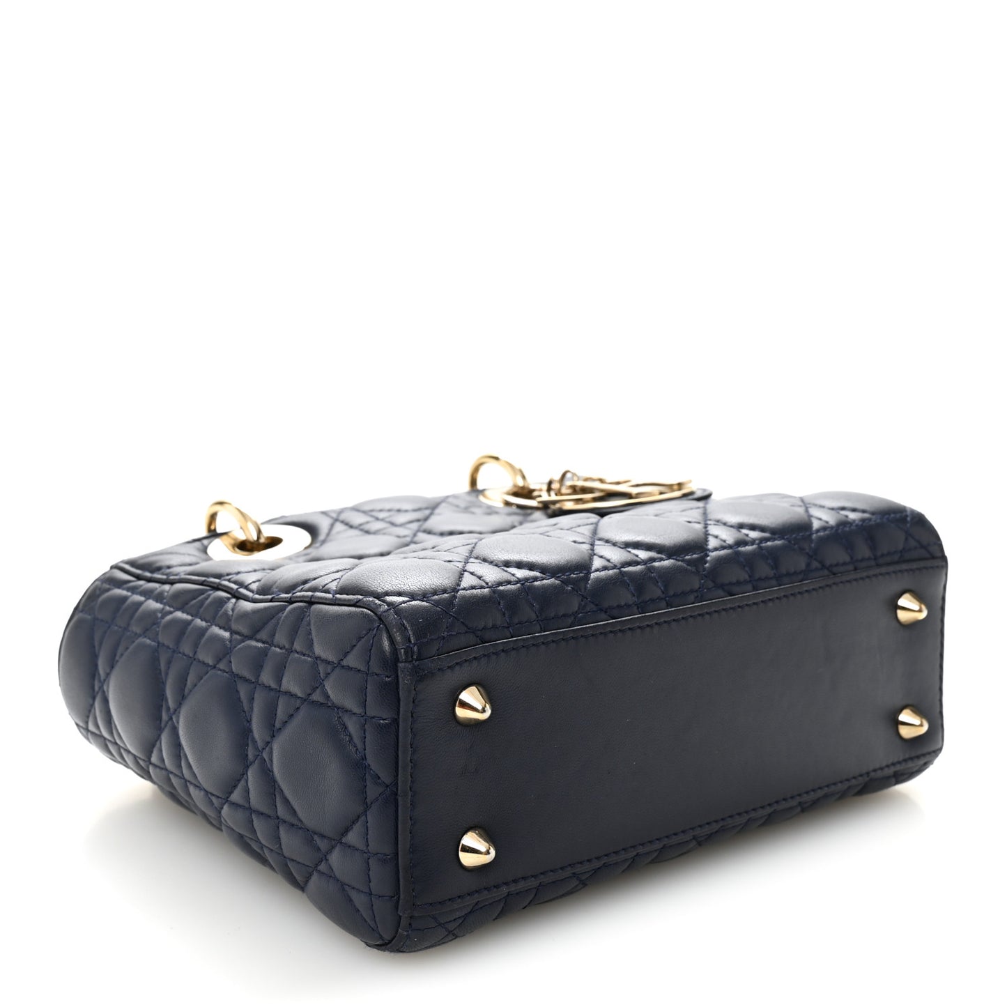 Lambskin Cannage Small Lucky Badges My Lady Dior Navy