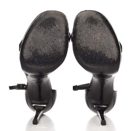 Saint Laurent Calfskin Jane 110 Ankle Strap Sandals 38 Black 5 of 8