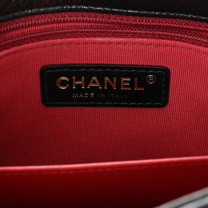 Chanel Shiny Crumpled Calfskin Quilted Wavy CC Hobo Black 6 of 10