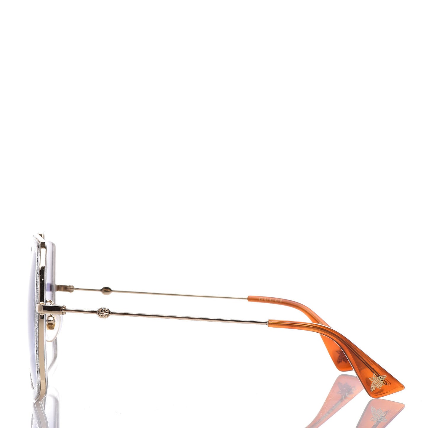 Glitter Acetate Oversize Square Frame Sunglasses GG0106S Gold