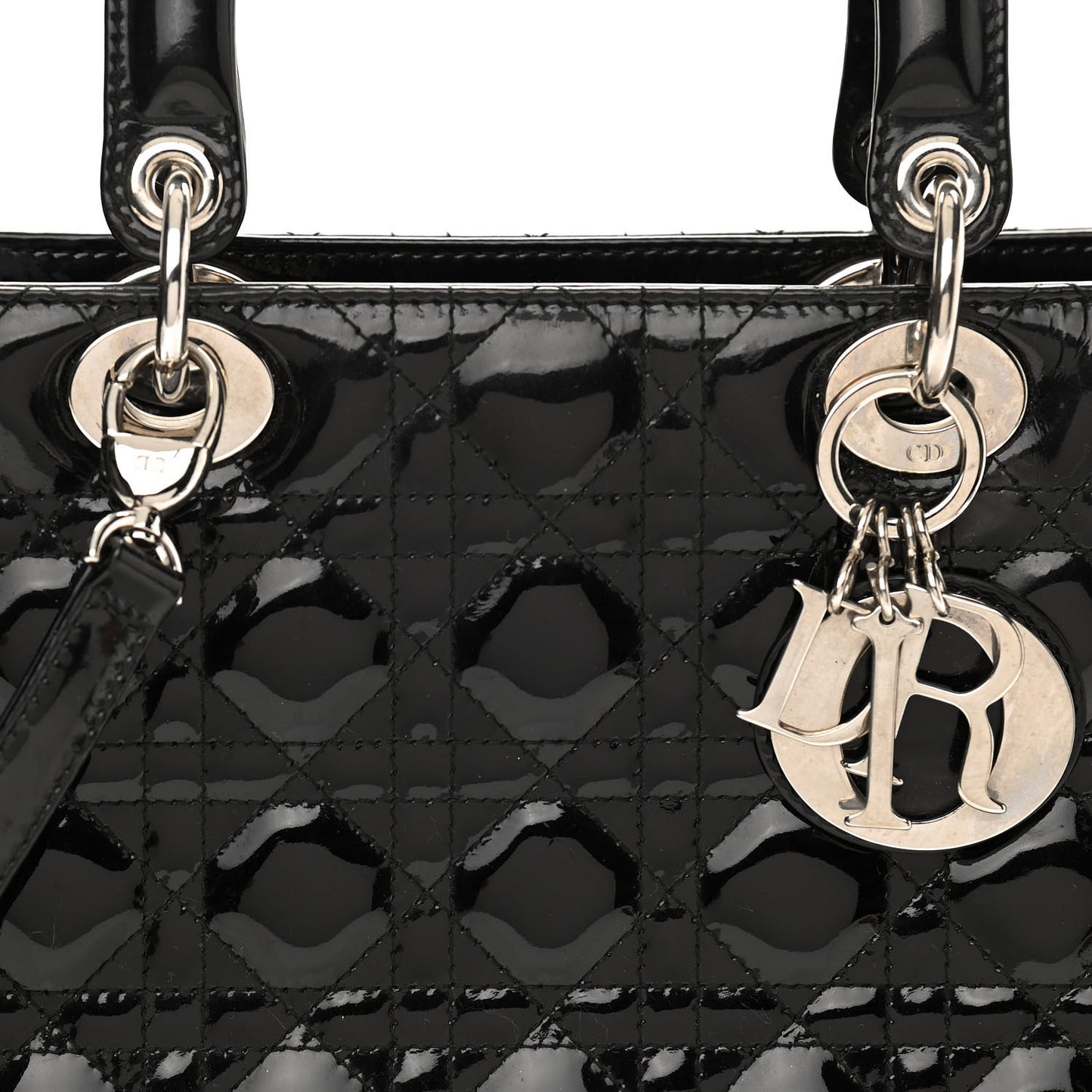 Patent Cannage Large Lady Dior Black
