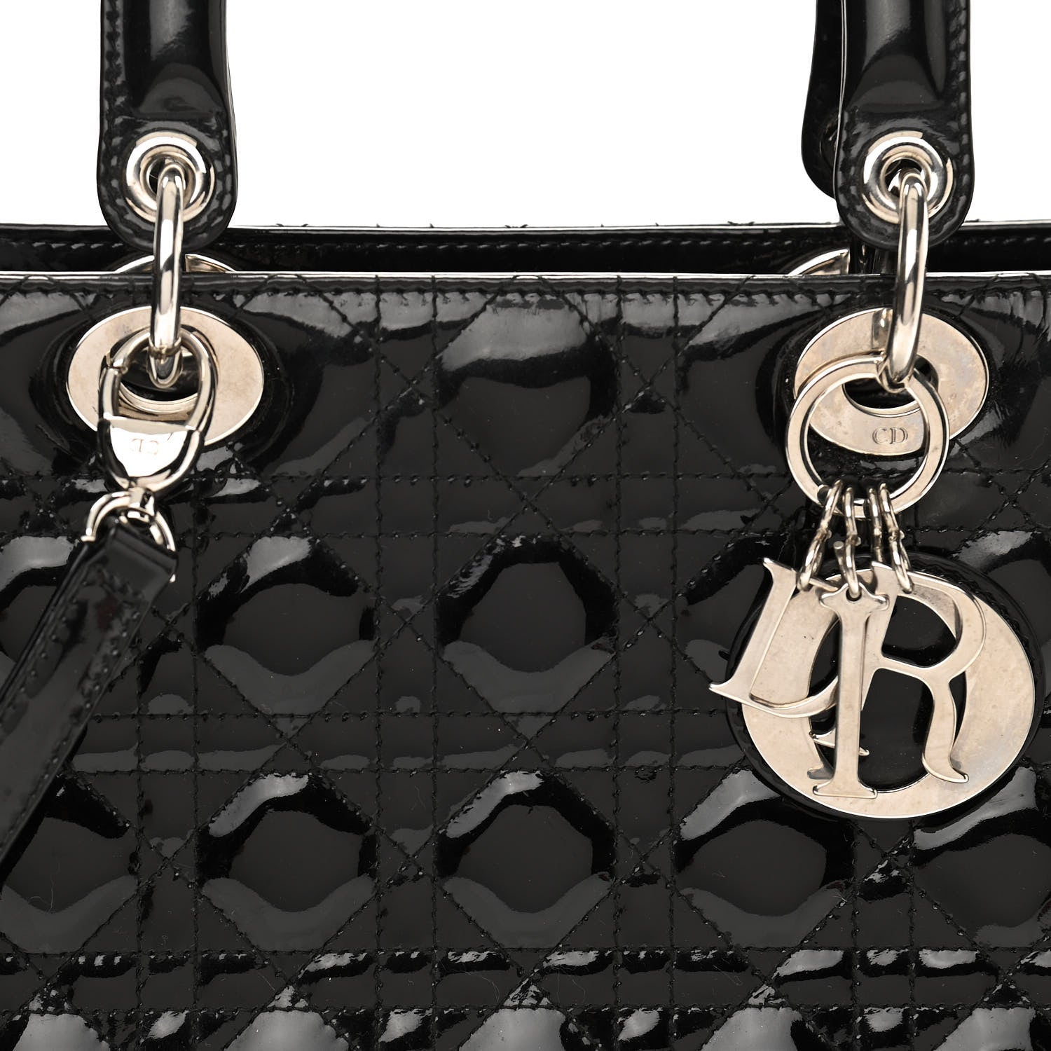 Christian Dior Patent Cannage Large Lady Dior Black 8 of 10