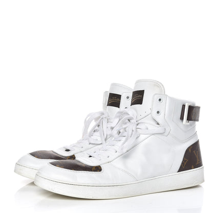 Louis Vuitton Calfskin Monogram Rivoli High Top Sneakers 10 White 3 of 22
