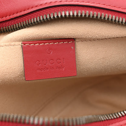 Gucci Calfskin Matelasse Small GG Marmont Chain Shoulder Bag Hibiscus Red 12 of 20