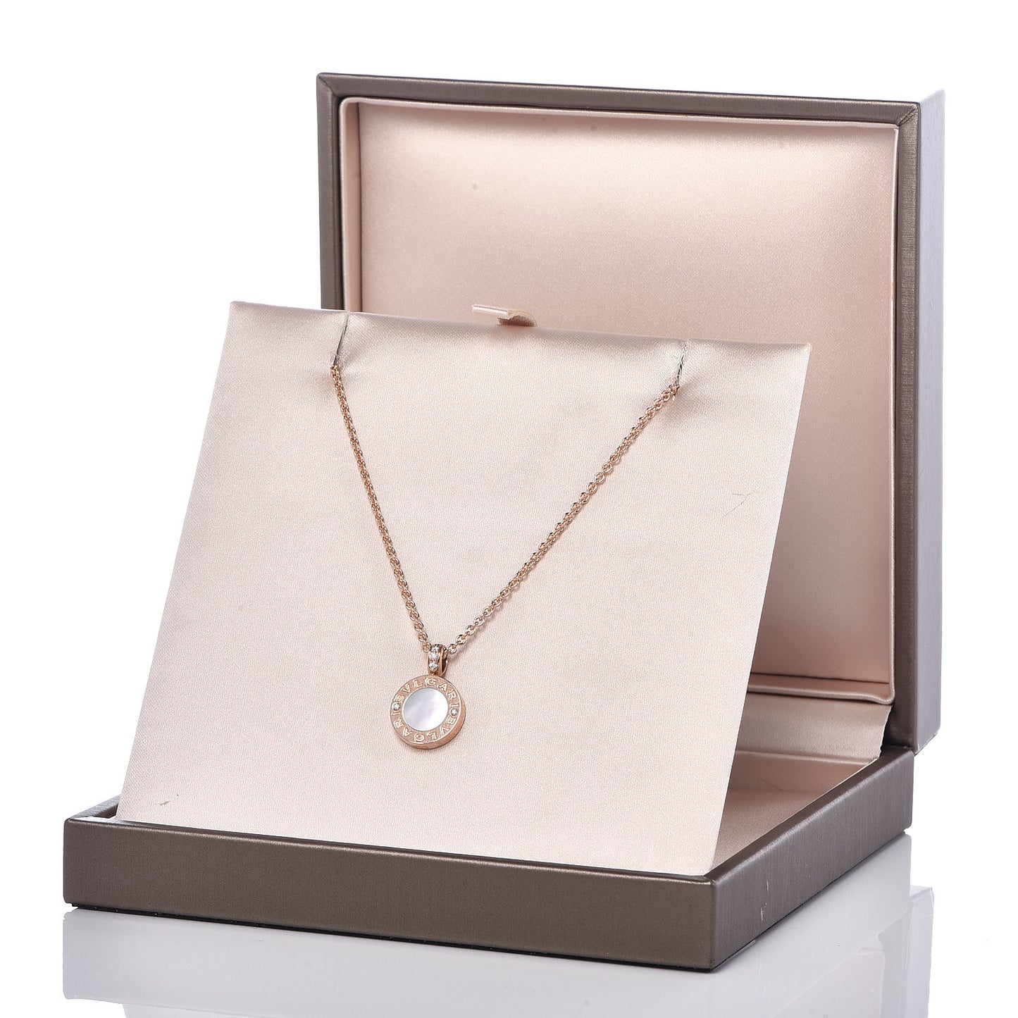 18K Rose Gold Diamond Mother of Pearl Carnelian BVLGARI BVLGARI Pendant Necklace