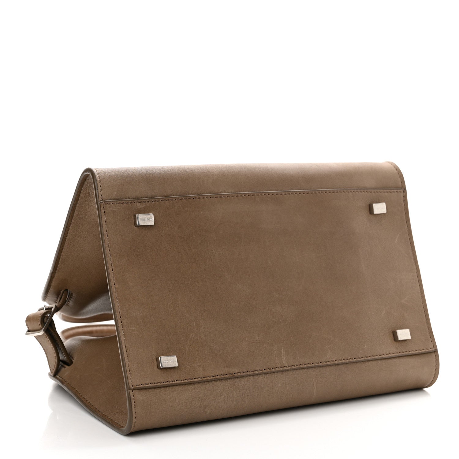 The Row Polished Saddle Calfskin Soft Margaux 10 Bag Mouse Grey 4 of 13