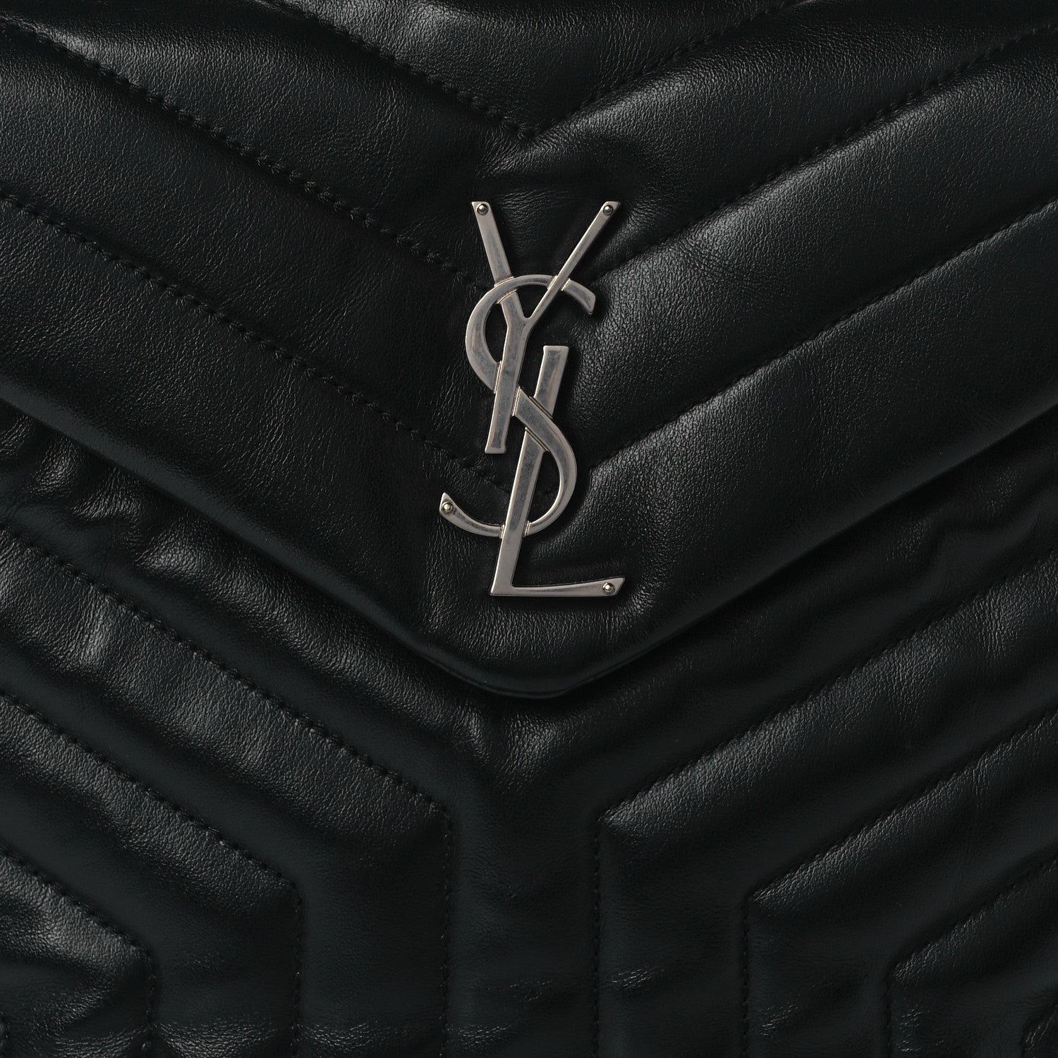 Saint Laurent Calfskin Y Quilted Monogram Small Loulou Backpack Black 8 of 10