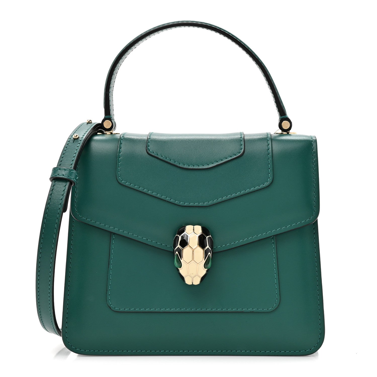 Bulgari Calfskin Serpenti Forever Top Handle Emerald Green 1 of 11