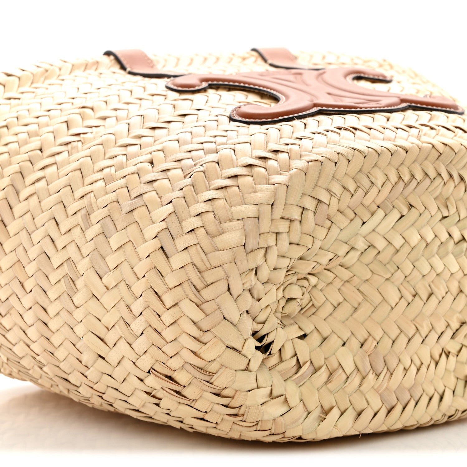 Celine Raffia Calfskin Triomphe Teen Panier Tan 8 of 9