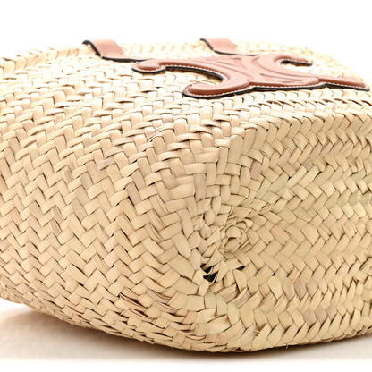 Celine Raffia Calfskin Triomphe Teen Panier Tan 8 of 9