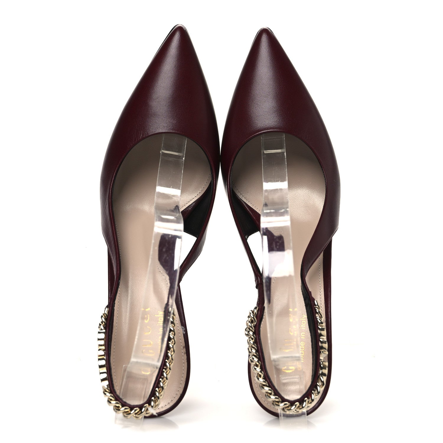 Gucci Malaga Kid Nappa Signoria Slingback Pumps 38 Rosso Ancora 2 of 12