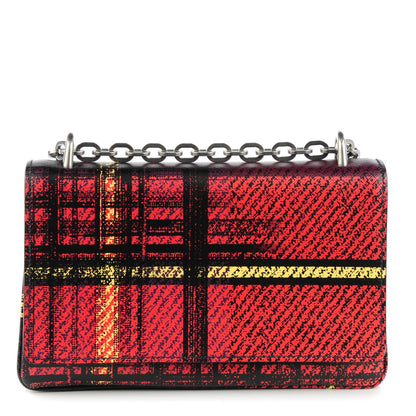 Prada Saffiano Print Medium Tartan Shoulder Bag Rosso Dis Tartan 1 of 8