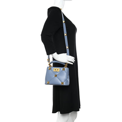 Valentino Garavani Nappa Mini Roman Stud The Handle Bag Niagara 2 of 9
