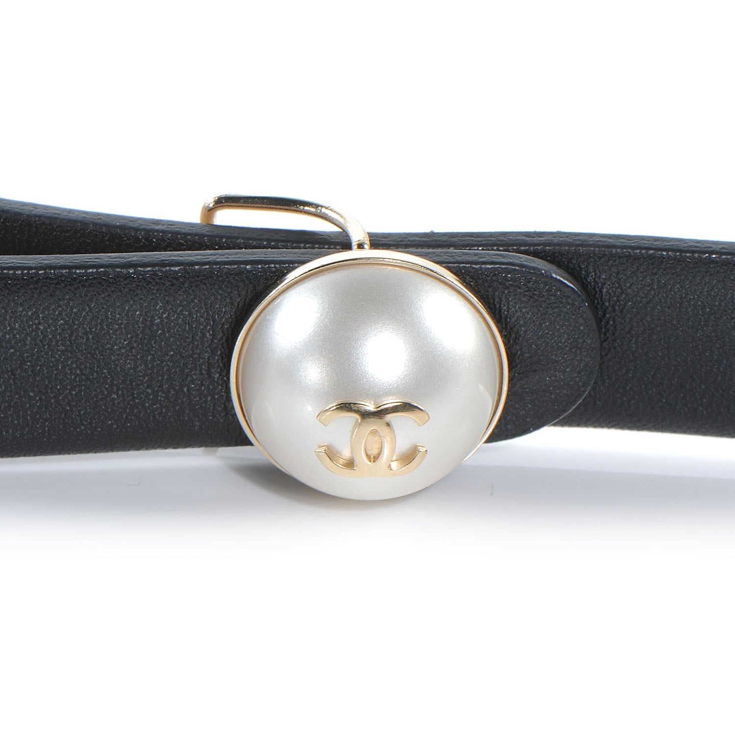 Chanel Leather Pearl CC Belt 85 34 Black 4 of 7