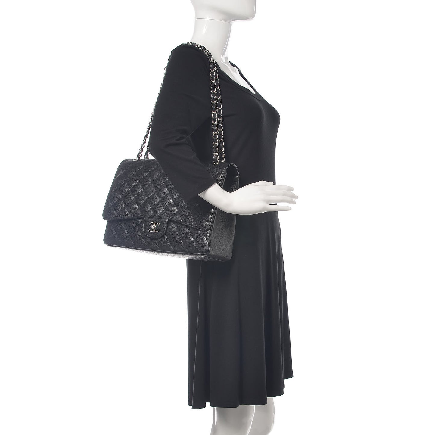 Caviar Quilted Maxi Single Flap Black