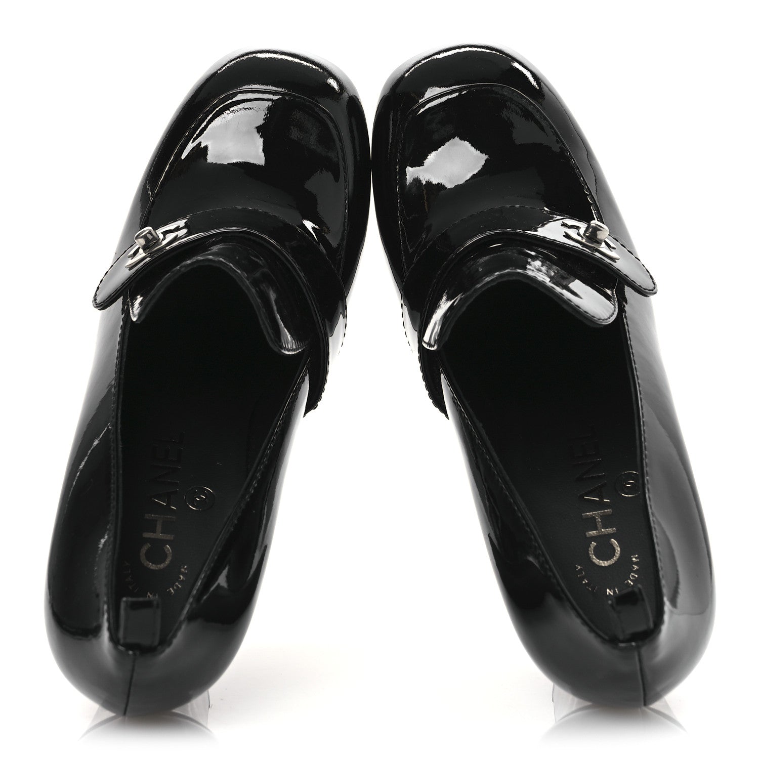 Chanel Patent CC Pumps 38.5 Black 2 of 11