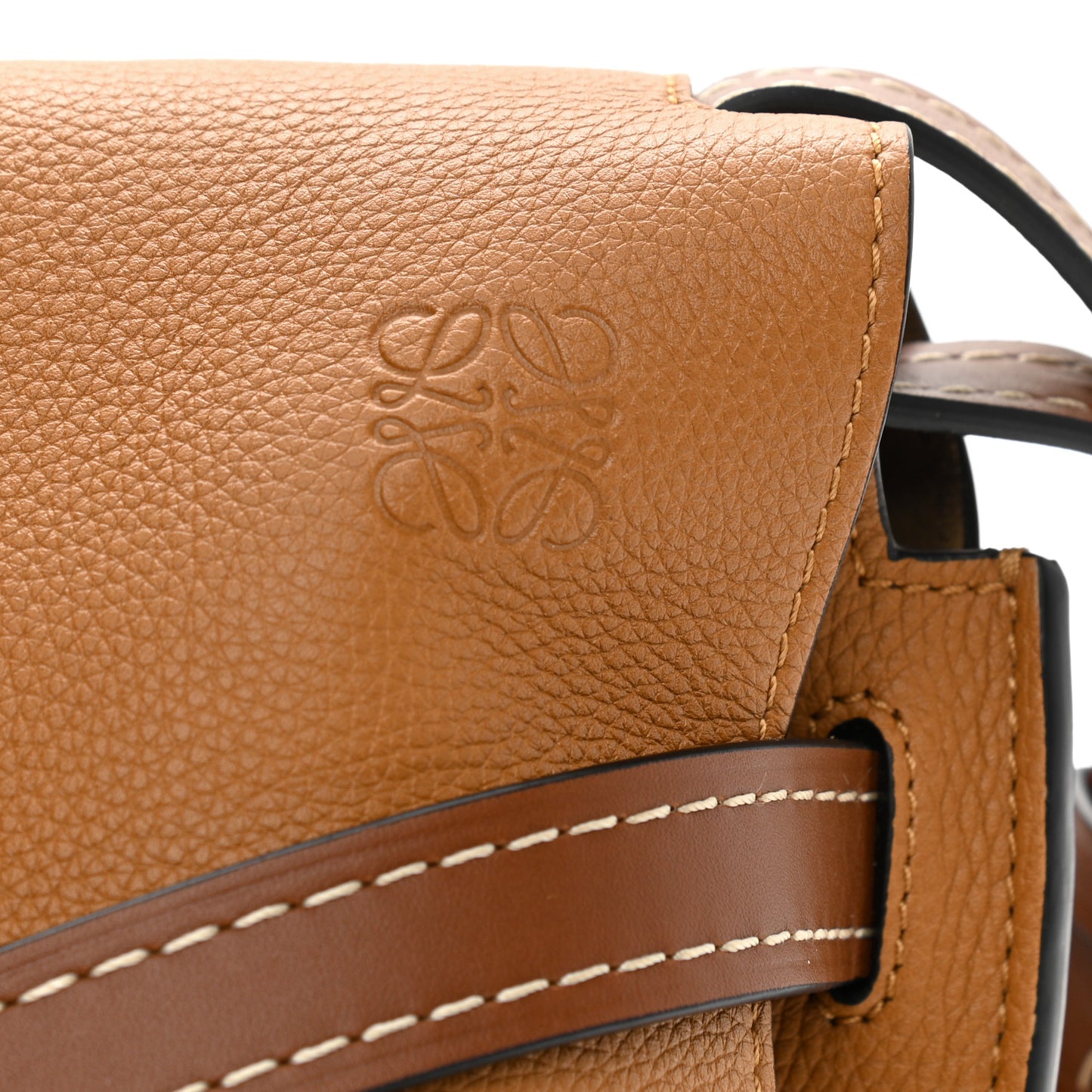 Grained Calfskin Small Gate Crossbody Bag Caramel Pecan