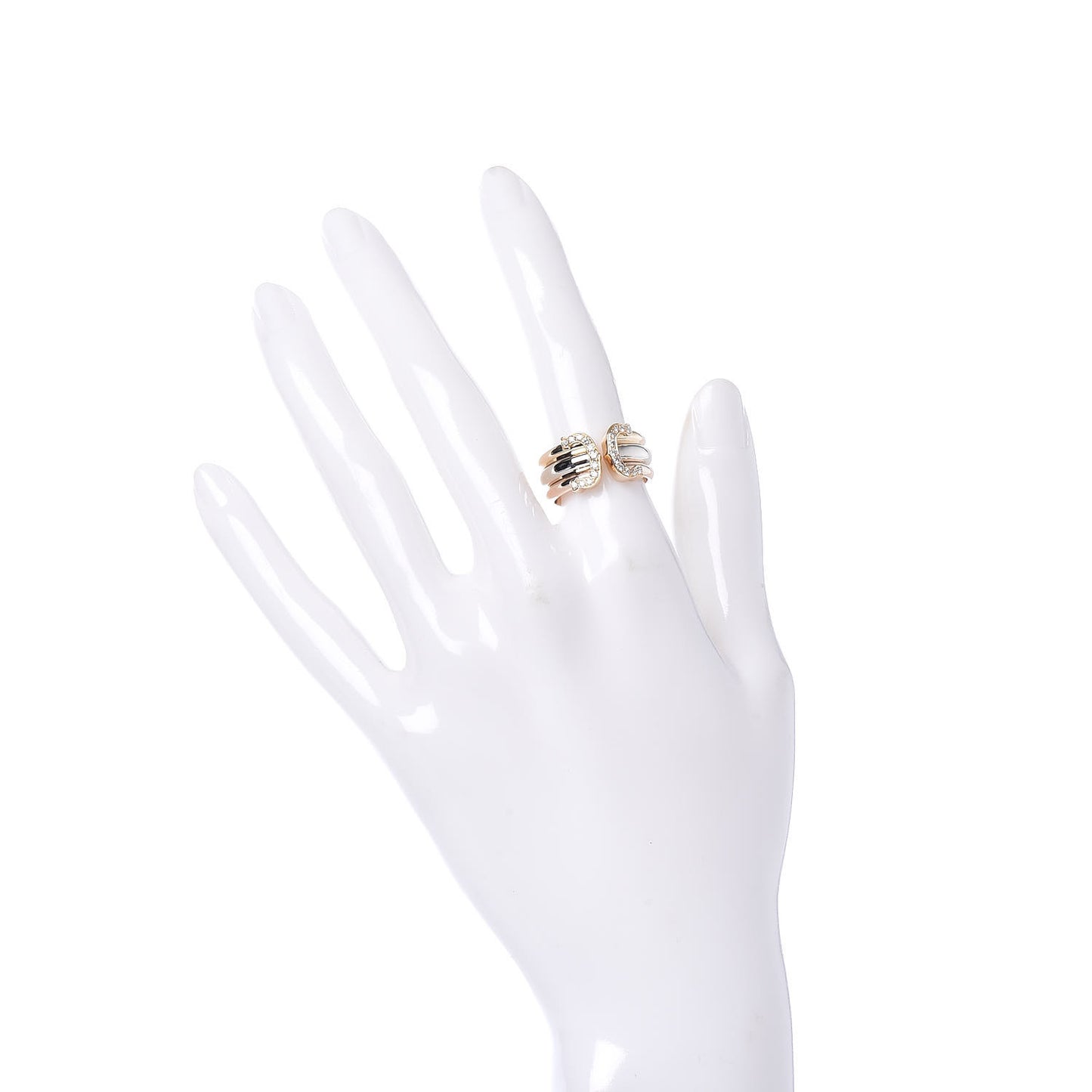 18K Pink Yellow White Gold Diamond C De Ring 51 5.75