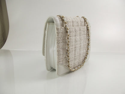 Chanel Vintage Tweed Flap Bag White 3 of 13