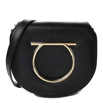 Salvatore Ferragamo Calfskin Large Vela Flap Bag Black 1 of 10