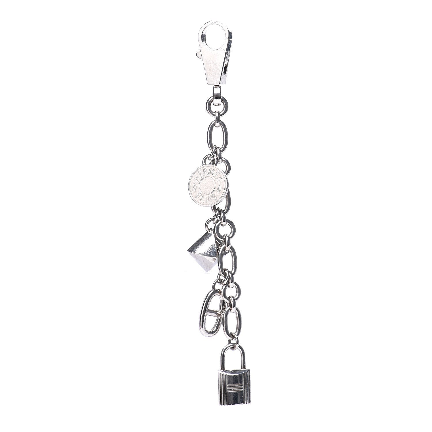 Hermes Palladium Olga Bag Charm Silver 1 of 3