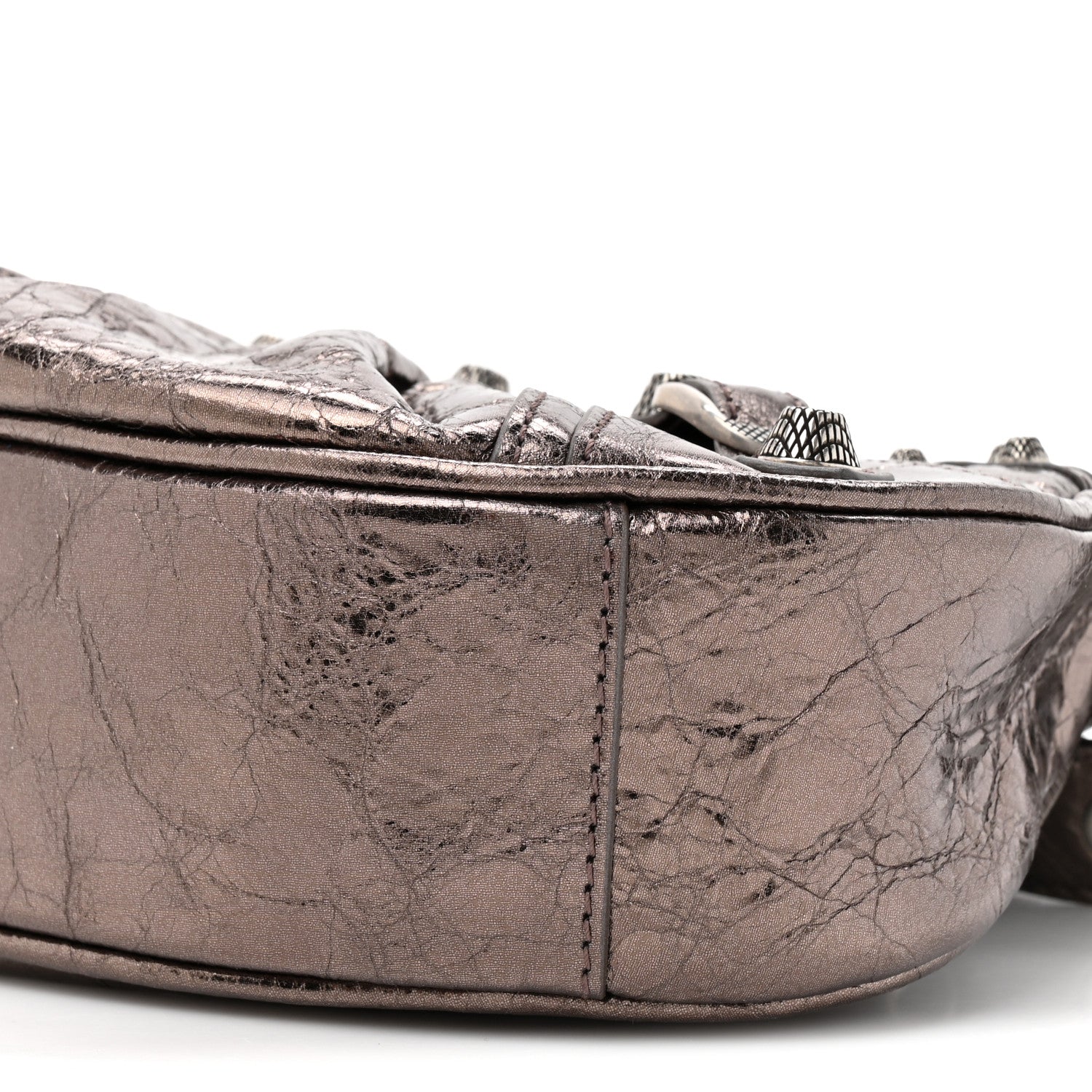 Balenciaga Metallic Agneau Arena Le Cagole Shoulder Bag XS Dark Bronze 10 of 11