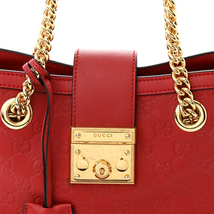 Gucci Guccissima Small Padlock Tote Red 8 of 11